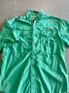 Magellan Sportswear Men's XL Green Short Sleeve Button Up Fishing Shirt Vented - Picture 1 of 2