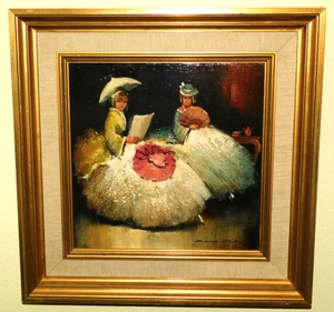 Dieter Lukas-Larsen  2 JUNGE DAMEN In BALLKLEIDERN Düsseldorfer Schule - Picture 1 of 5