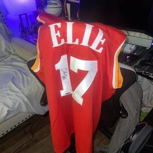 Mario Elie signed handsigniert rot Trikot TriStar Authenticated Htown - Bild 1 von 5
