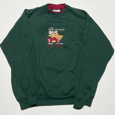 Moletom verde vintage gola redonda vovó - Imagem 1 de 2