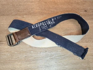 Men's Aeropostale Y2K Fabric D-Ring Belt - Blue and White - Picture 1 of 3