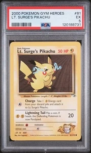 Lt. Surge's Pikachu 81/132 2000 Pokemon Gym Heroes PSA 5 - Picture 1 of 2