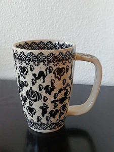 Andys Large Unikat Polish Pottery Halloween Mug 16 oz Cats Witches Pumpkins - Picture 1 of 6