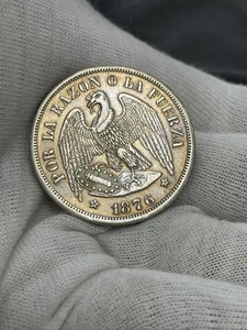 1876 Chile Silver 1 Peso - Imagen 1 de 2