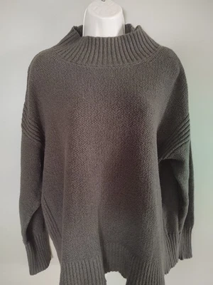 Loft Chunky Green Mock Neck Women's Sweater Sz L Cozy Comfort Holidays - Image 1 of 4