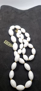 LUCITE COLLANA VINTAGE BIANCO - Foto 1 di 4