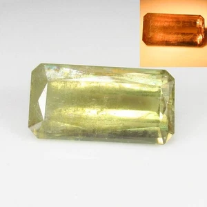 19,18 ct natürliches gelbes sehr guter Glanz Diasporen langer Achteckschliff, Türkei - 2025 - Bild 1 von 5