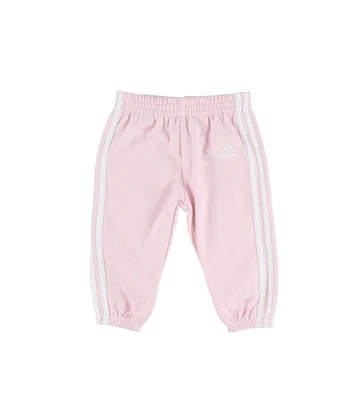 Adidas Girls 3-Striped Athletic Sweatpants, Pink, Infant, 6 mos - Image 1 of 2