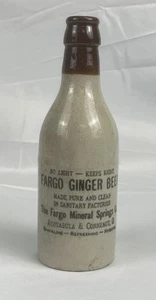 Antique FARGO Ginger Beer Stoneware Bottle Ashtabula & Conneaut, Ohio - Picture 1 of 14
