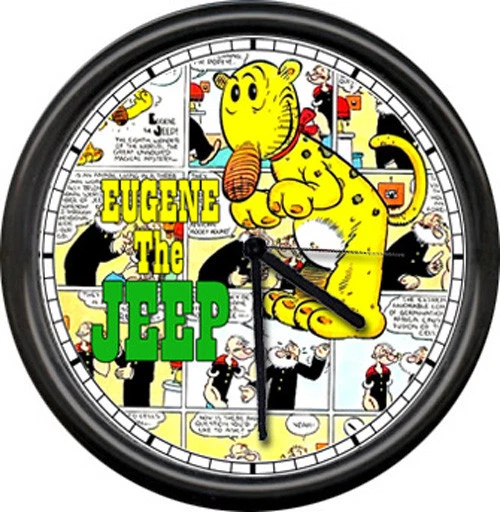 OFF THE WALL CLOCKS Eugene The Jeep Popeye Newspaper Comic Book Cartoon Strip Wall Clock