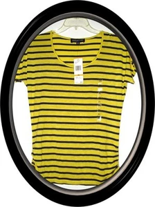 NWT Jones New York Yellow Striped Tee MSRP $49.50 - Picture 1 of 8
