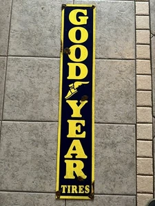 Old style-porcelain look Goodyear motorcycle tires service station dealer sign - Picture 1 of 2