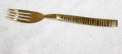 Mepra Tigre Oro 8.25" Gold Dinner Fork ~ Salesman Sample New ~  Italy - Image 1 of 4