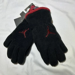 Jordan Kids Boys Polartec Fleece Cold Weather Gloves Black/red Size 4/7 NEW! - Picture 1 of 6