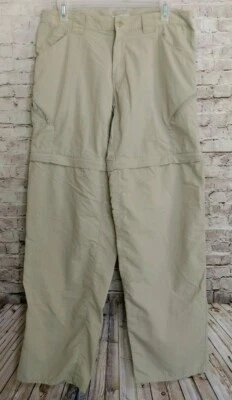 Columbia Omni-Shade女式拉链可调式裤子米色中号远足 — 第 1/4 张图片