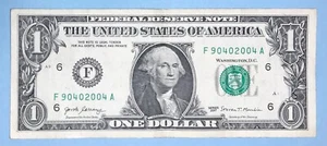 September 4, 2004 Birthday Note $1 One Dollar Bill F 90402004 A ( 9 - 4 - 2004 ) - Picture 1 of 2