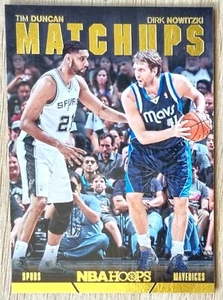 2014-15 Panini NBA Hoops Matchups #2 Dirk Nowitzki vs Tim Duncan - Picture 1 of 2