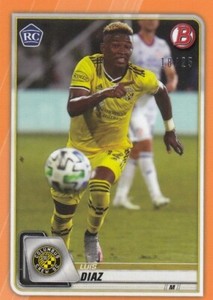 2020 Topps Bowman MLS #17 Columbus Crew Luis Diaz Rookie RC Orange 18/25