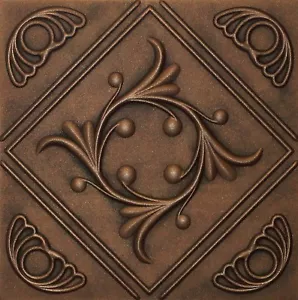 Piastrelle da soffitto in polistirolo 20x20 incollate dipinte R2 bronzo antico - Foto 1 di 2