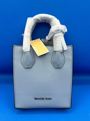 MICHAEL KORS MERCER XS NORTH SOUTH SHOPPER SHOULDER CROSSBODY BAG PALE BLUE - Image 1 of 4