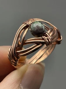 ANELLO Rubino Zoisite Elegante Rame Misura 8.0 Delicato Reiki Cristallo Guarigione P50 - Foto 1 di 8