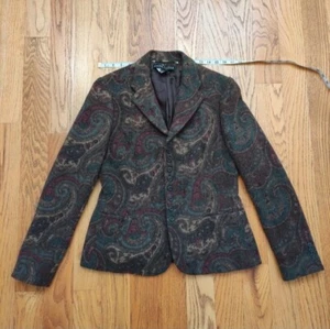 Ralph Lauren Black Label Paisley Printed Wool Blazer - Picture 1 of 16