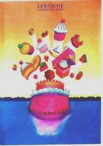 Original vintage poster CONFISEUR LERESCHE CAKES ON LAKE 1989 - Picture 1 of 1