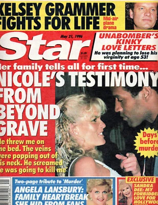 STAR Magazine May 21 1996 Nicole O.J. Simpson Angela Lansbury Sandra Dee - Image 1 of 2
