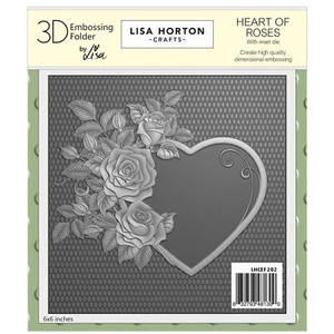 Lisa Horton Crafts Embossing Folder 6"X6"-Heart Of Roses - Picture 1 of 1