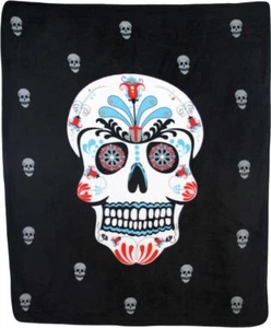 50x60 Sugar Skull Day of the Dead Polar Fleece Blanket Throw Plush Soft f - Picture 1 of 3
