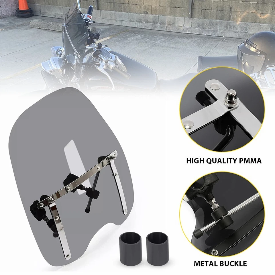 Large Smoke Windshield for Honda Magna Shadow Spirit Sabre 600 750 1100 19"x17" - Image 1 of 4