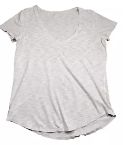 Lululemon Scollo a V Donna M Love Heather Grigio Pima Cotone Casual Morbido Comodo Attivo - Foto 1 di 11