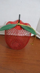 Red METAL MESH 3" APPLE Christmas Ornament~Teacher - Picture 1 of 2