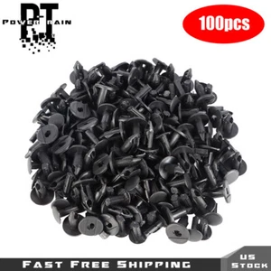 100pcs 8mm Car Hole Plastic Rivets Fastener Fender Bumper Push Pin Clip - Picture 1 of 15