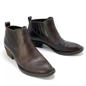 BORN Botas al tobillo Mujer Talla 7,5M Marrón Cuero Envejecido Botines Occidentales - Imagen 1 de 14