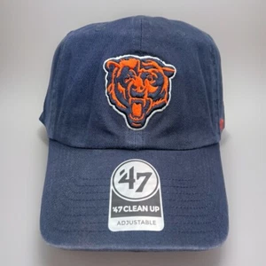 '47 Chicago Bears Clean Up Blue Orange Logo Adjustable Strap Hat Dad Cap - Picture 1 of 7