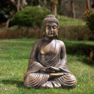 19 Zoll großer sitzender Buddha meditierender Zen Statue Outdoor Garten geformte Dekoration - Bild 1 von 6