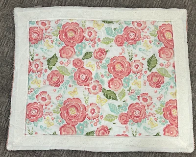 LEVTEX Baby Charlotte Quilt Cotton Floral  Green/Pink Roses 44 in by 35 in - Image 1 of 4