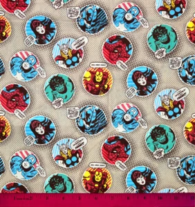 Tela Marvel Avengers - MEDIA YARDA - 100% Algodón Acolchado Capitán América Thor - Imagen 1 de 1