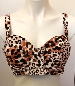 Time & Tru Women's Animal Print Swimsuit Bathing suit Bikini Swim Top XL 16-18 - Picture 1 of 5