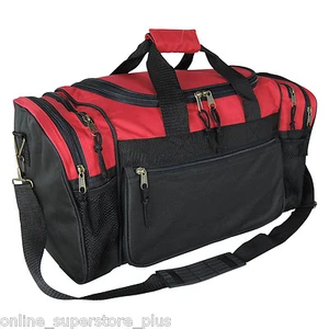 Brand New Duffle Bag Sports Duffel Bag in Red and Black Gym Bag - Picture 1 of 7