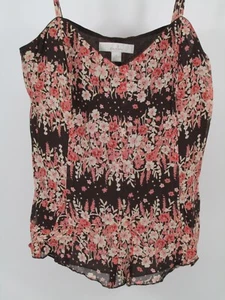 CASLON Camisole Blouse Top Women Size Small Brown Floral Lined Adjustable Straps - Picture 1 of 11