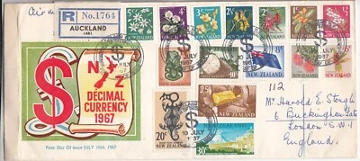New Zealand: Decimal Currency FDC, Auckland to London, 10 July 1967 - Image 1 of 2