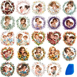 24 Sheets Vintage Mom Rub on Transfers for Crafts, Cold IOD Transfers Stickers f - Picture 1 of 12