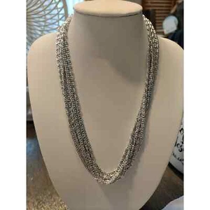 Collana Sarah Coventry Argento Tono 7 fili Maglia Pergamena Alluminio Eloxale 15 - Foto 1 di 3
