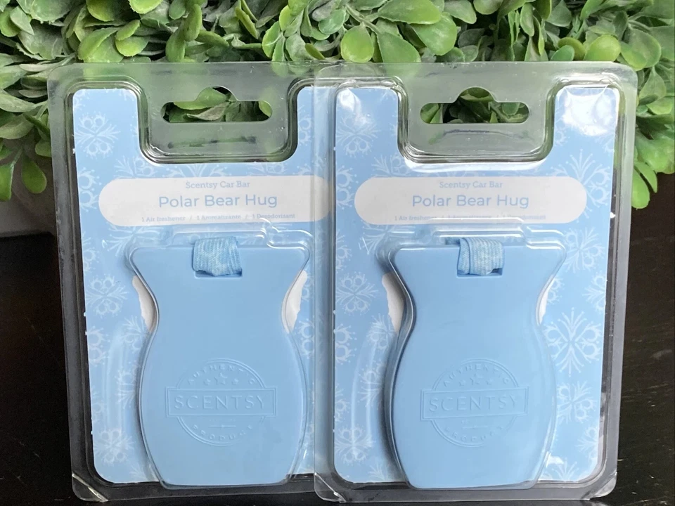 Scentsy 2 Paquetes de Ambientador Coche Bar Oso Polar Abrazo NUEVO Foto 1 de 1