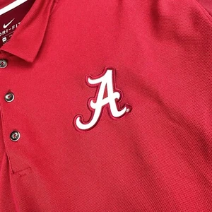 Nike Alabama Crimson Tide Polo Mens 2XL XXL Red Golf Performance Dri-Fit Preppy - Picture 1 of 9