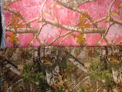 Realtree Camoflage Camo 100% Cotton Fabric Pink/Green - Image 1 of 4
