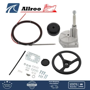 Boat Rotary Steering System Outboard Kit 14 Feet Marine With 14" Steering Cable - Picture 1 of 21