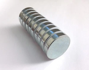 10 Pack of Rare Earth Magnets | 1 Inch Diameter | 24mm x 5mm - Picture 1 of 5